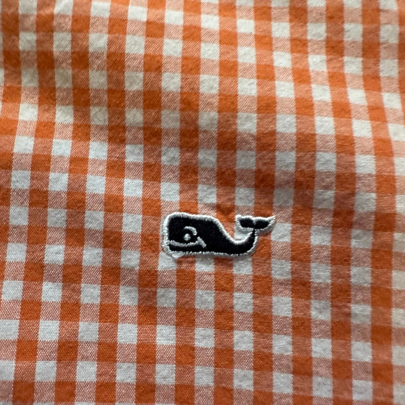 Men's Vineyard Vines Button Down Shirt Size M Orange Gingham - Picture 6 of 8